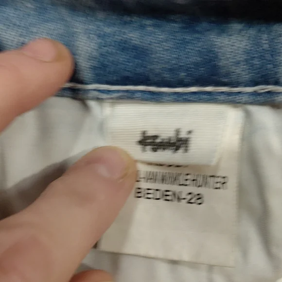 Ksubi Sz.28 Waist,Unisex, Light Blue Relaxed Jeans with Graphic Details....